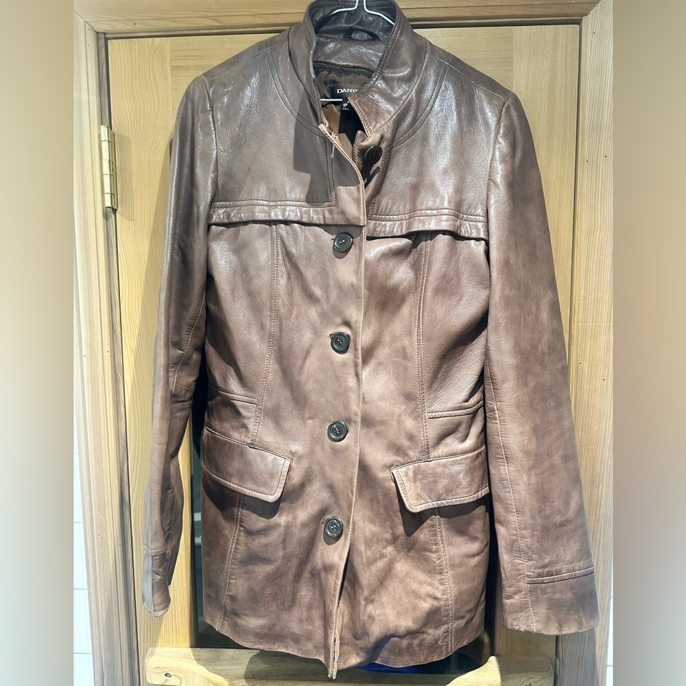 DANIER Brown Genuine Leather Jacket - Size Small